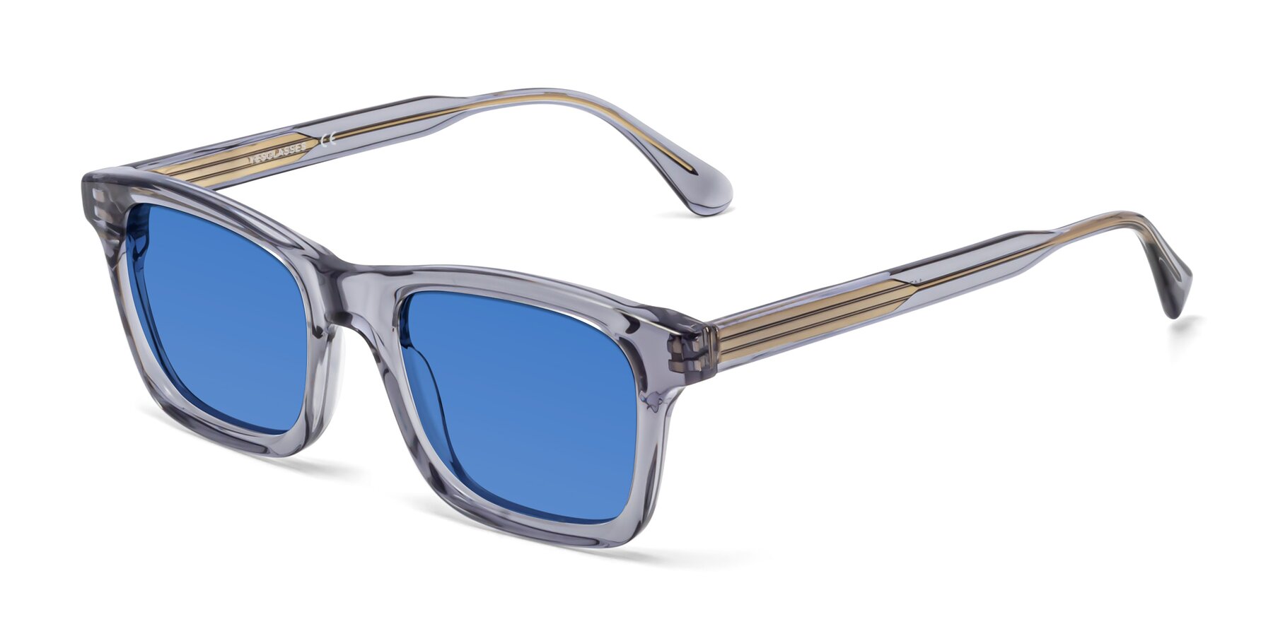 Angle of 1475 in Transparent Gray with Blue Tinted Lenses