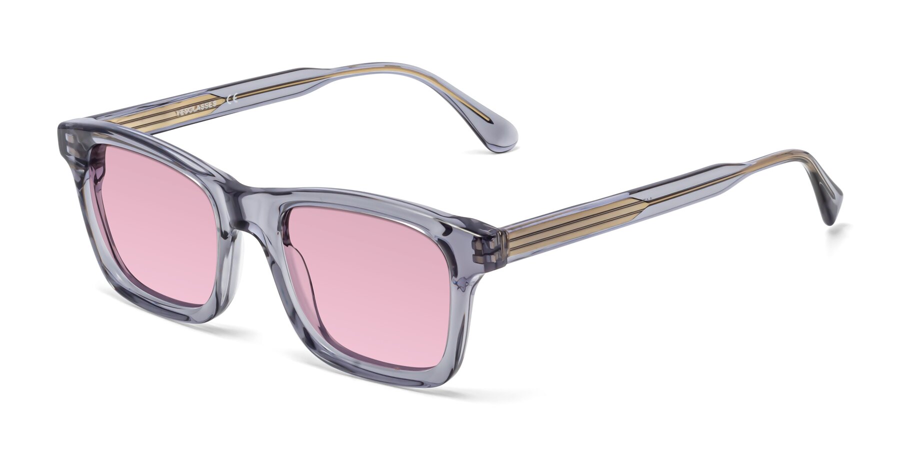 Angle of 1475 in Transparent Gray with Light Wine Tinted Lenses