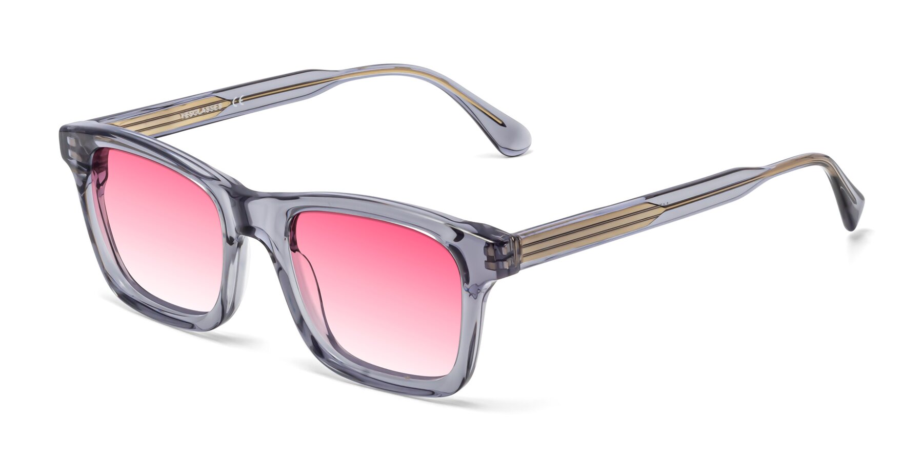 Angle of 1475 in Transparent Gray with Pink Gradient Lenses