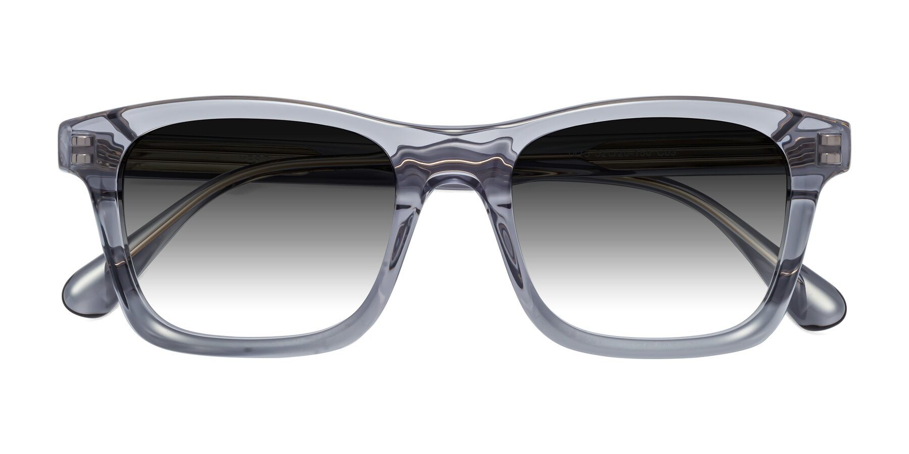 Folded Front of 1475 in Transparent Gray with Gray Gradient Lenses