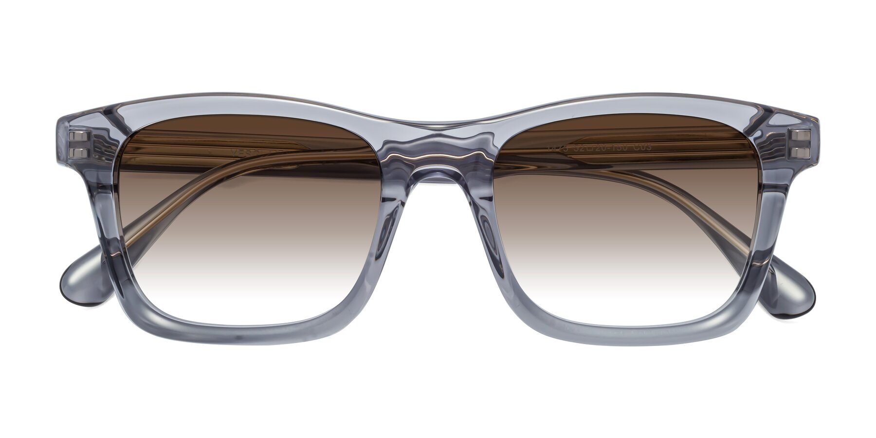 Folded Front of 1475 in Transparent Gray with Brown Gradient Lenses