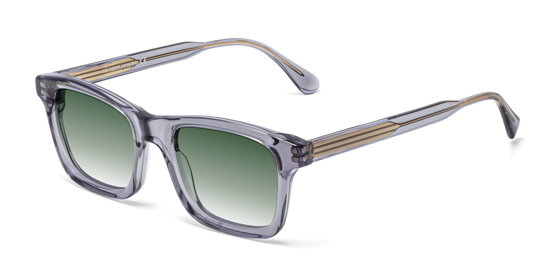 Angle of 1475 in Transparent Gray with Green Gradient Lenses
