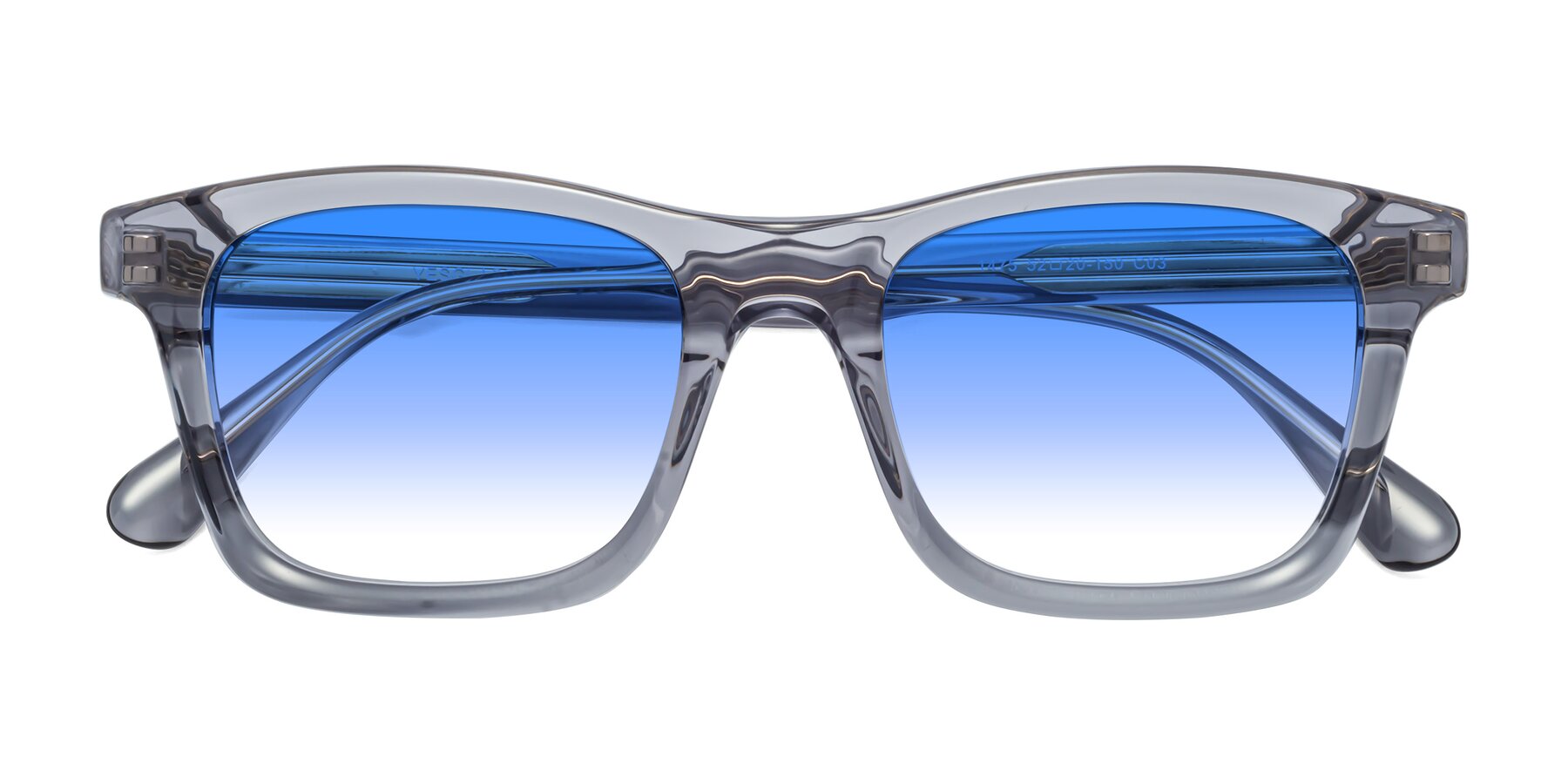 Folded Front of 1475 in Transparent Gray with Blue Gradient Lenses