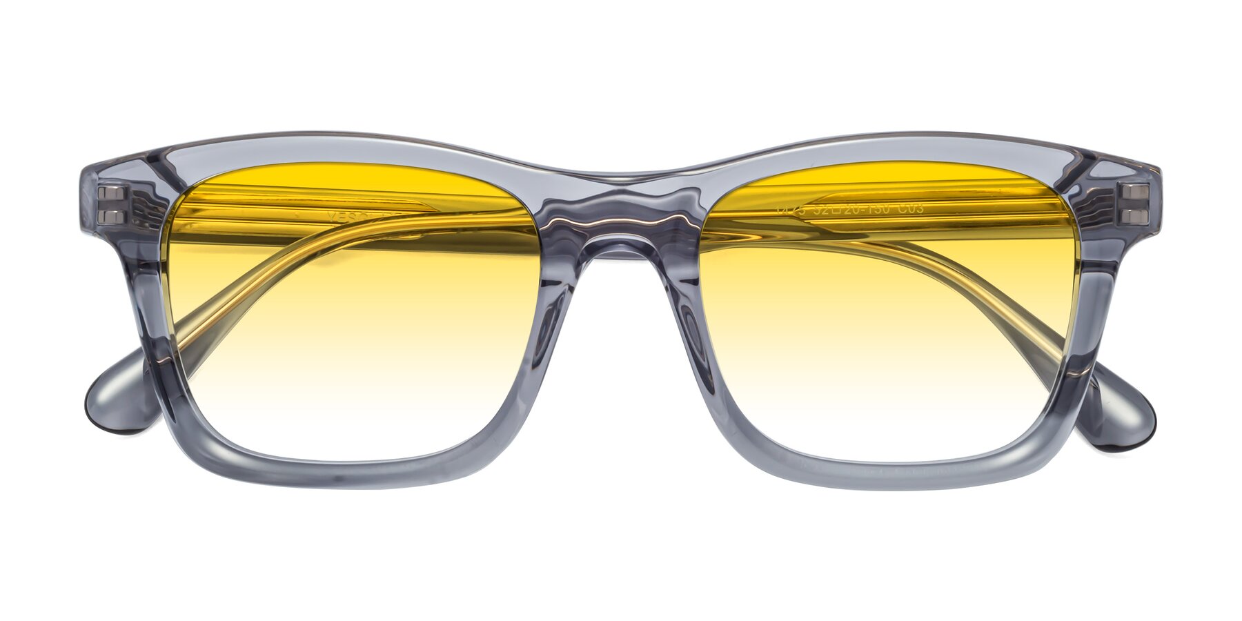 Folded Front of 1475 in Transparent Gray with Yellow Gradient Lenses