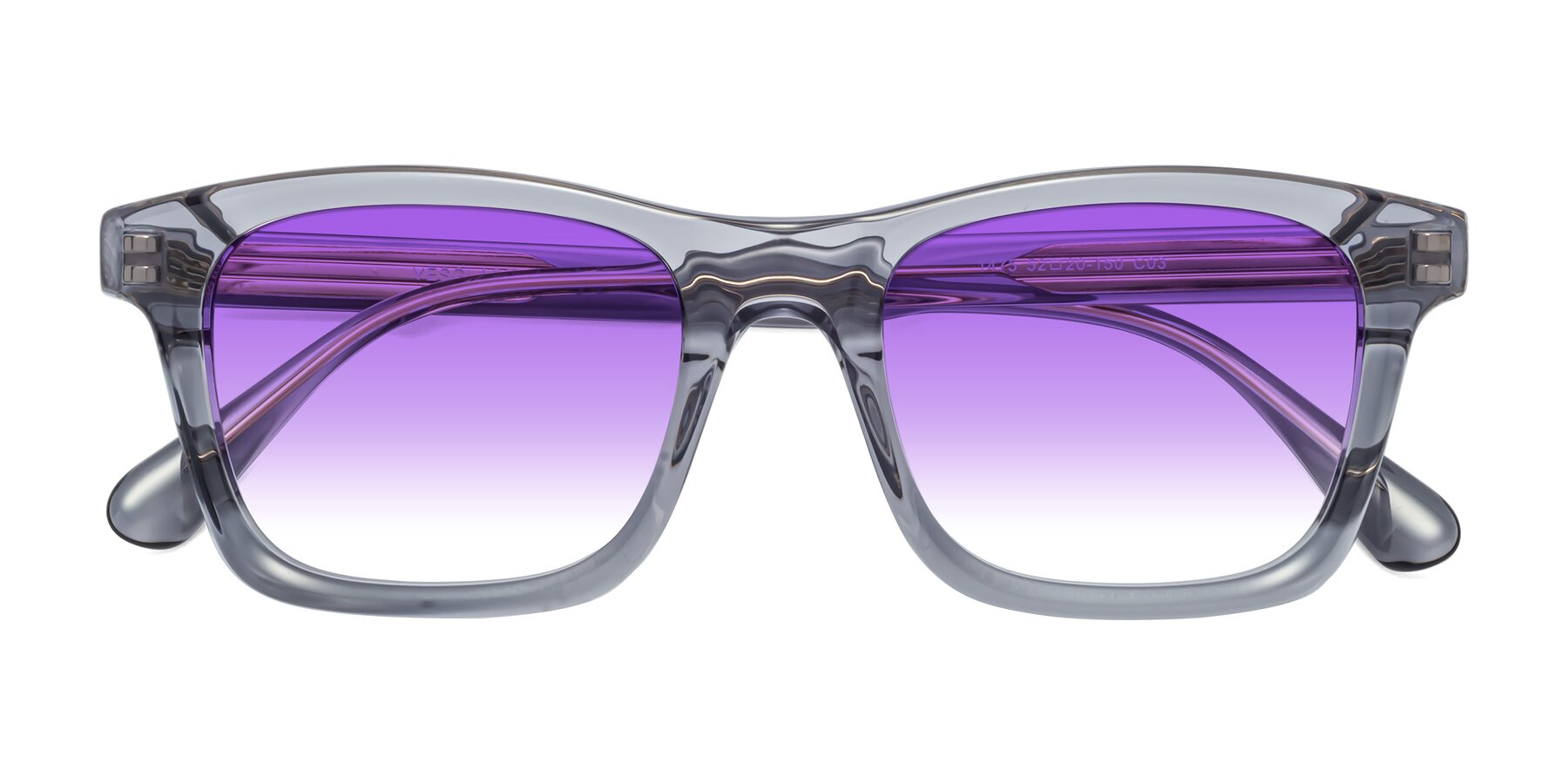 Folded Front of 1475 in Transparent Gray with Purple Gradient Lenses