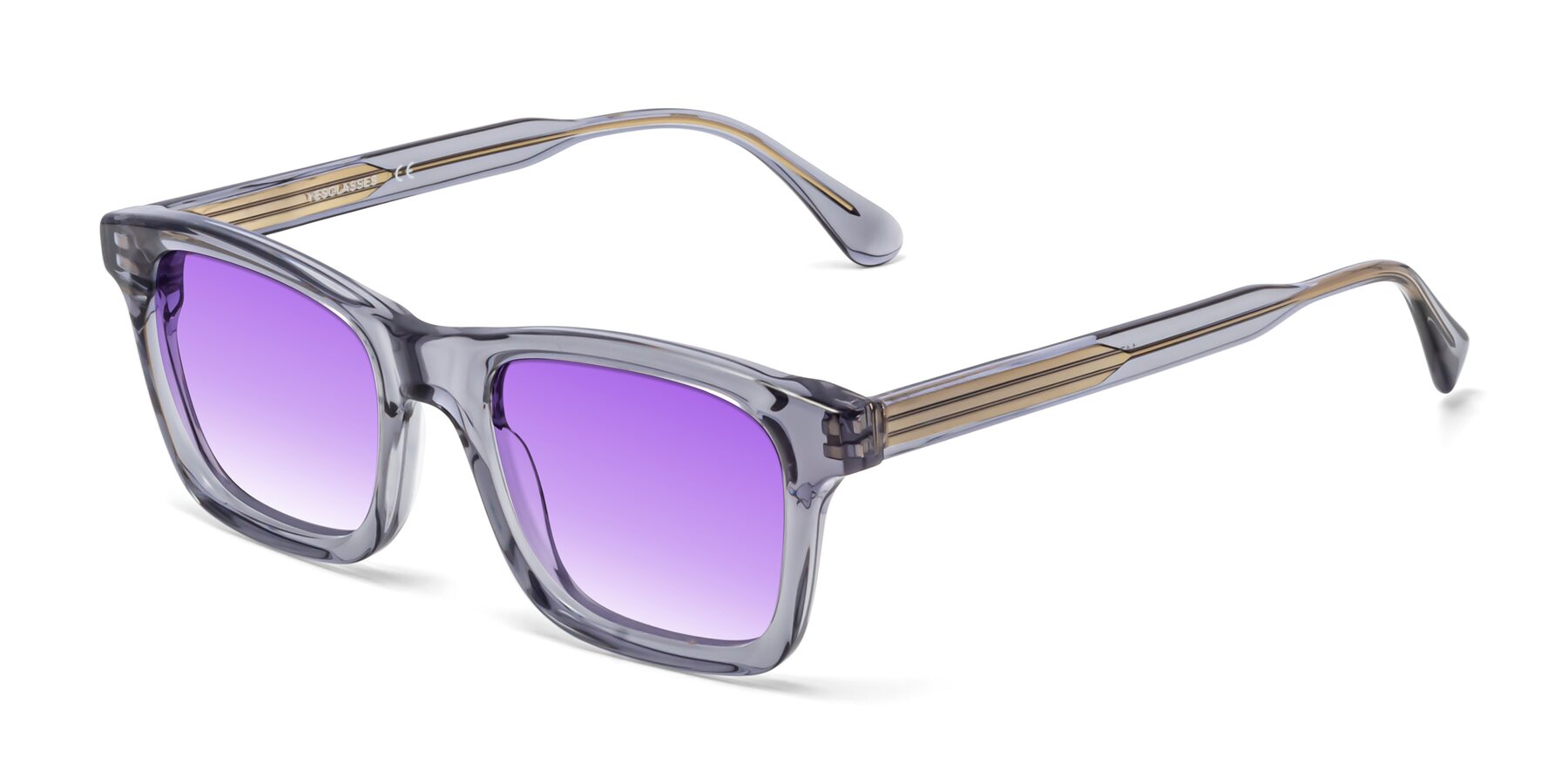 Angle of 1475 in Transparent Gray with Purple Gradient Lenses