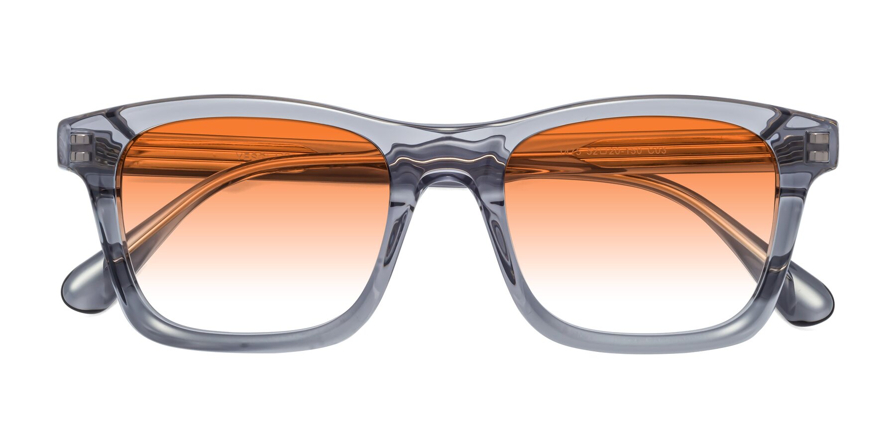 Folded Front of 1475 in Transparent Gray with Orange Gradient Lenses