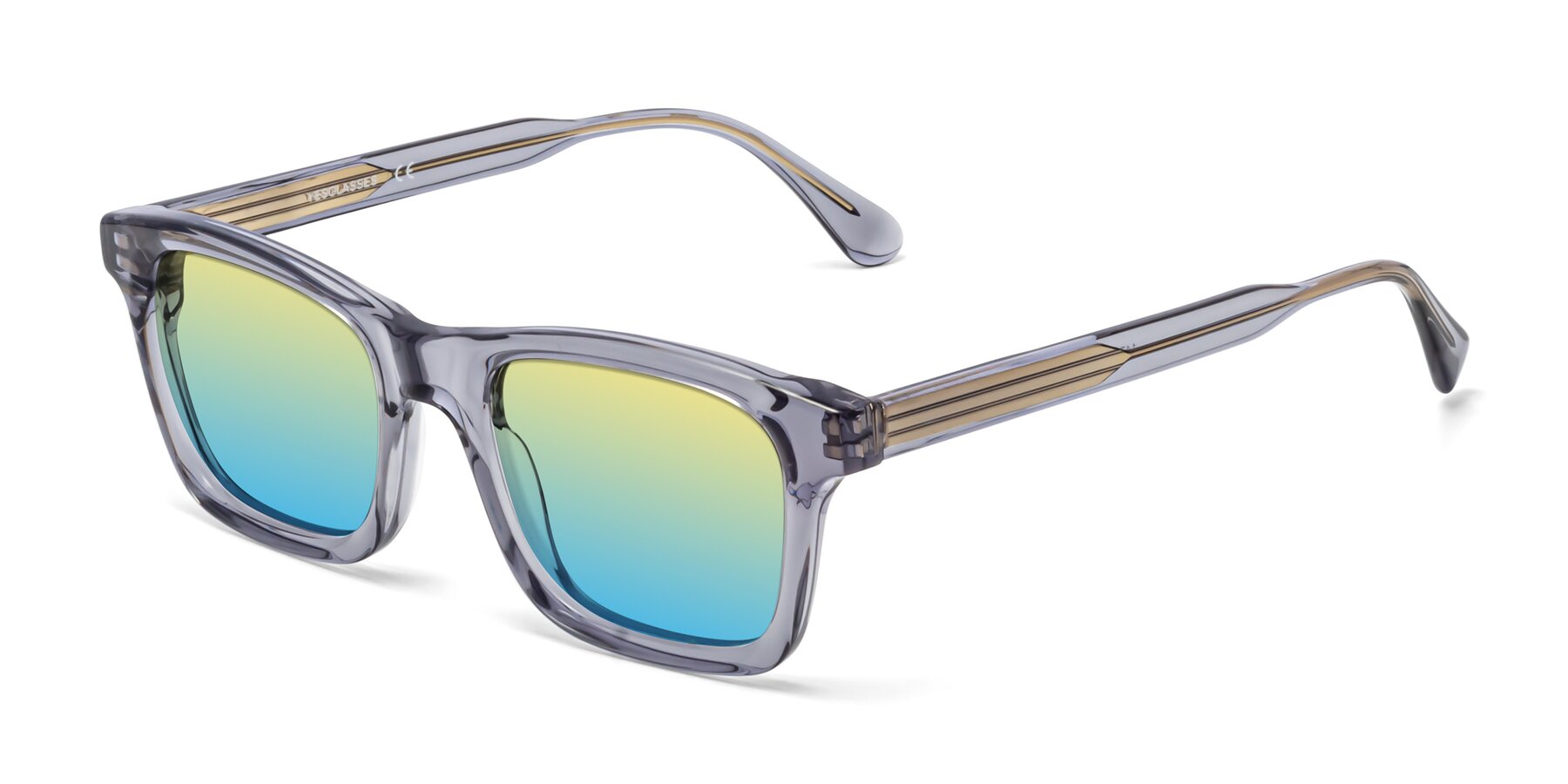 Angle of 1475 in Transparent Gray with Yellow / Blue Gradient Lenses