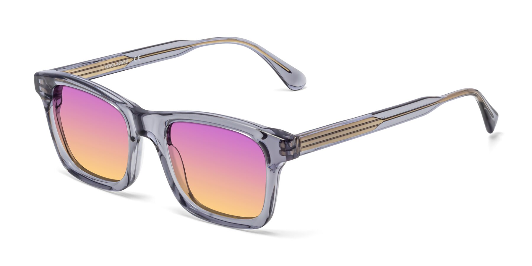 Angle of 1475 in Transparent Gray with Purple / Yellow Gradient Lenses