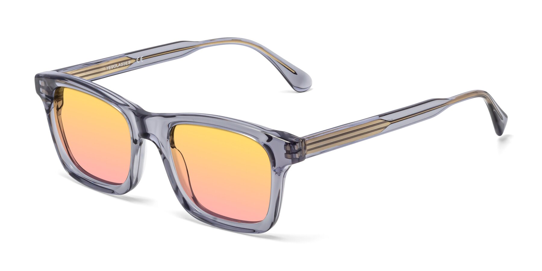 Angle of 1475 in Transparent Gray with Yellow / Pink Gradient Lenses