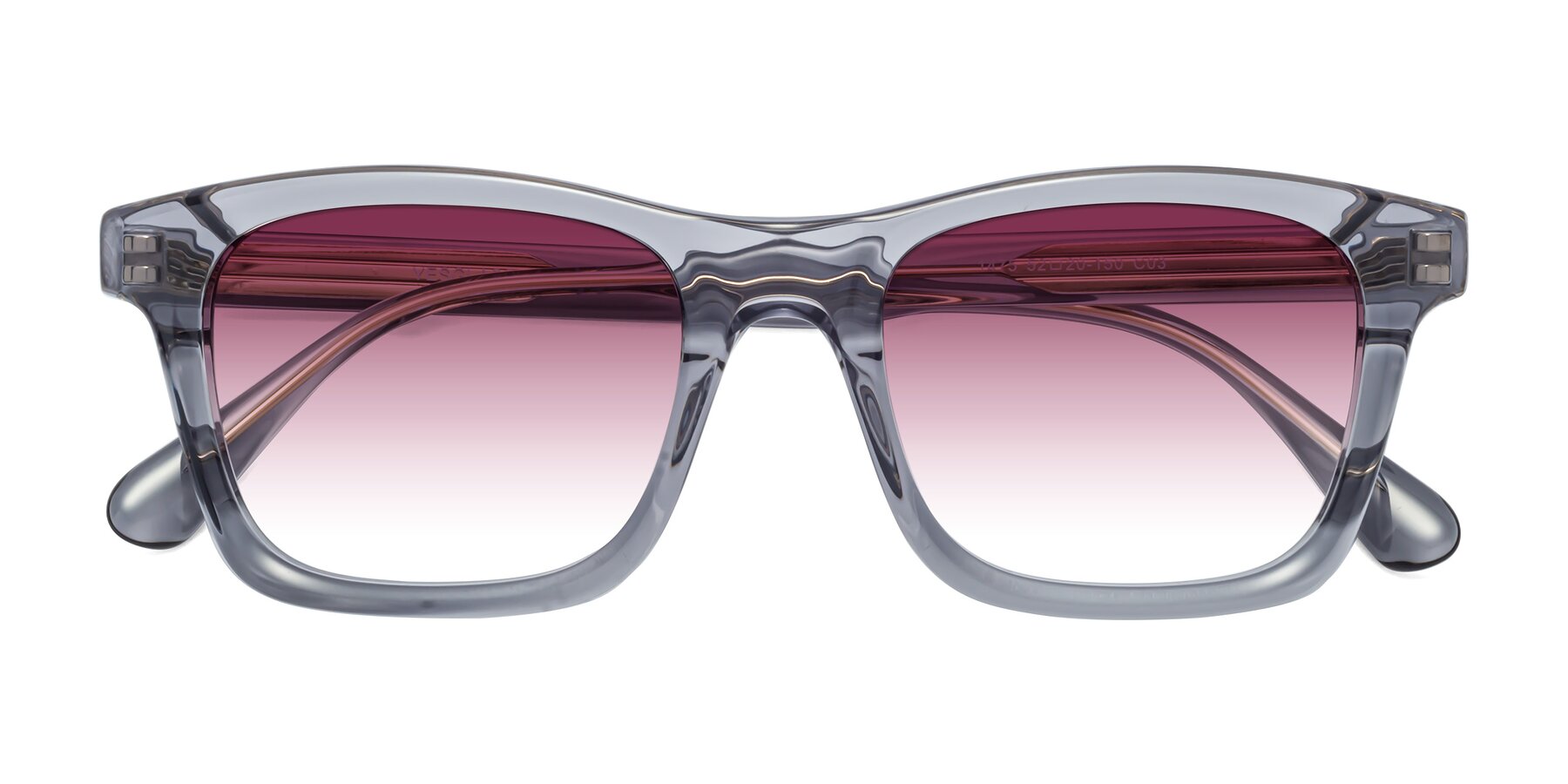 Folded Front of 1475 in Transparent Gray with Wine Gradient Lenses