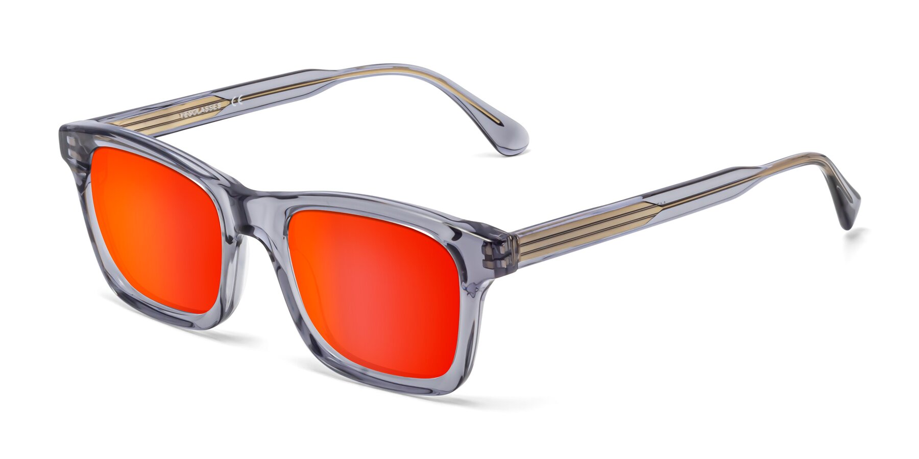 Angle of 1475 in Transparent Gray with Red Gold Mirrored Lenses