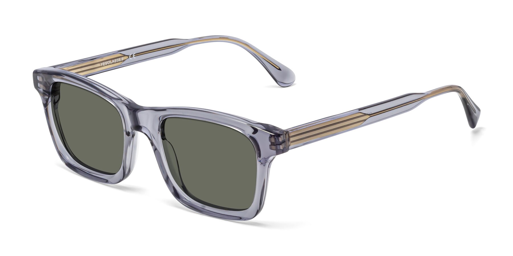 Angle of 1475 in Transparent Gray with Gray Polarized Lenses