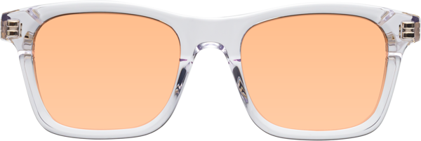 Square Clear Frame Sunglasses with Orange Tinted Lenses main image 0