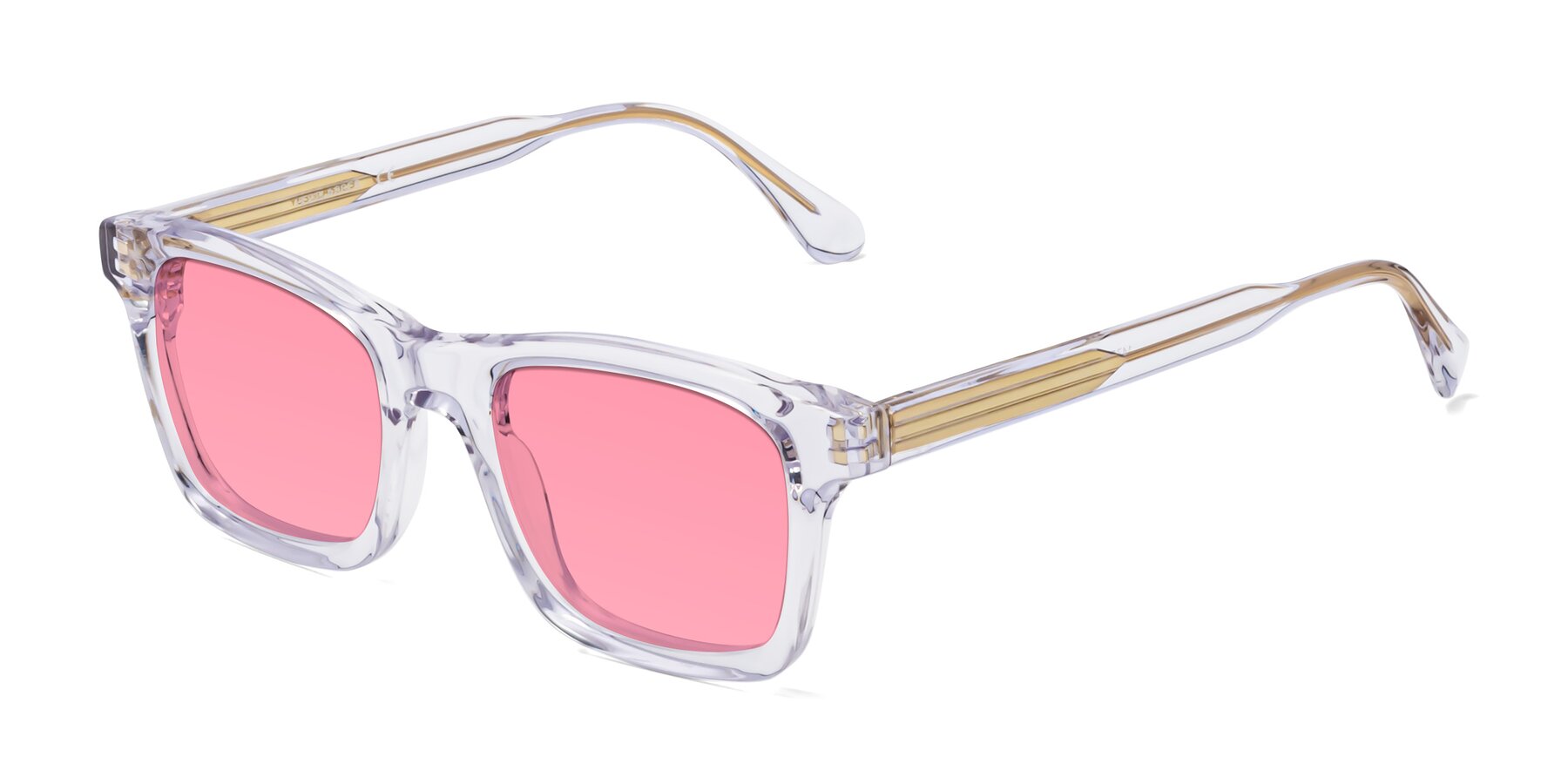 Angle of 1475 in Clear with Medium Pink Tinted Lenses
