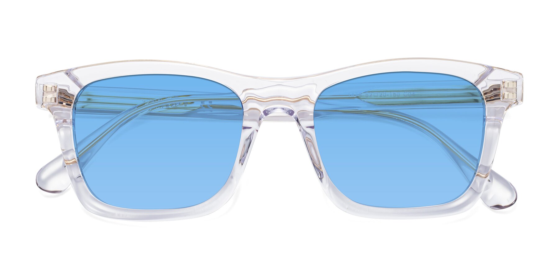 Folded Front of 1475 in Clear with Medium Blue Tinted Lenses