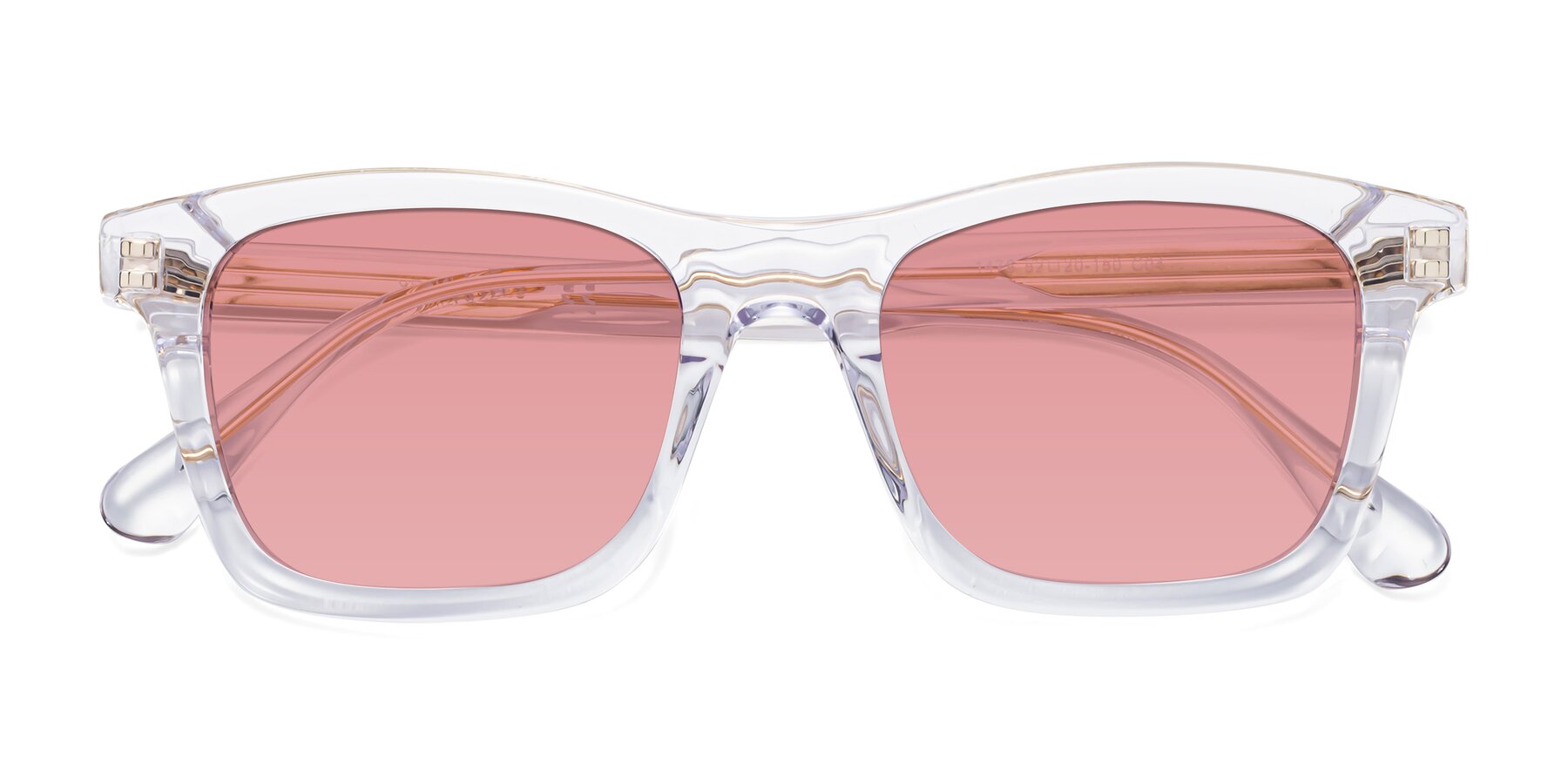 Folded Front of 1475 in Clear with Medium Garnet Tinted Lenses