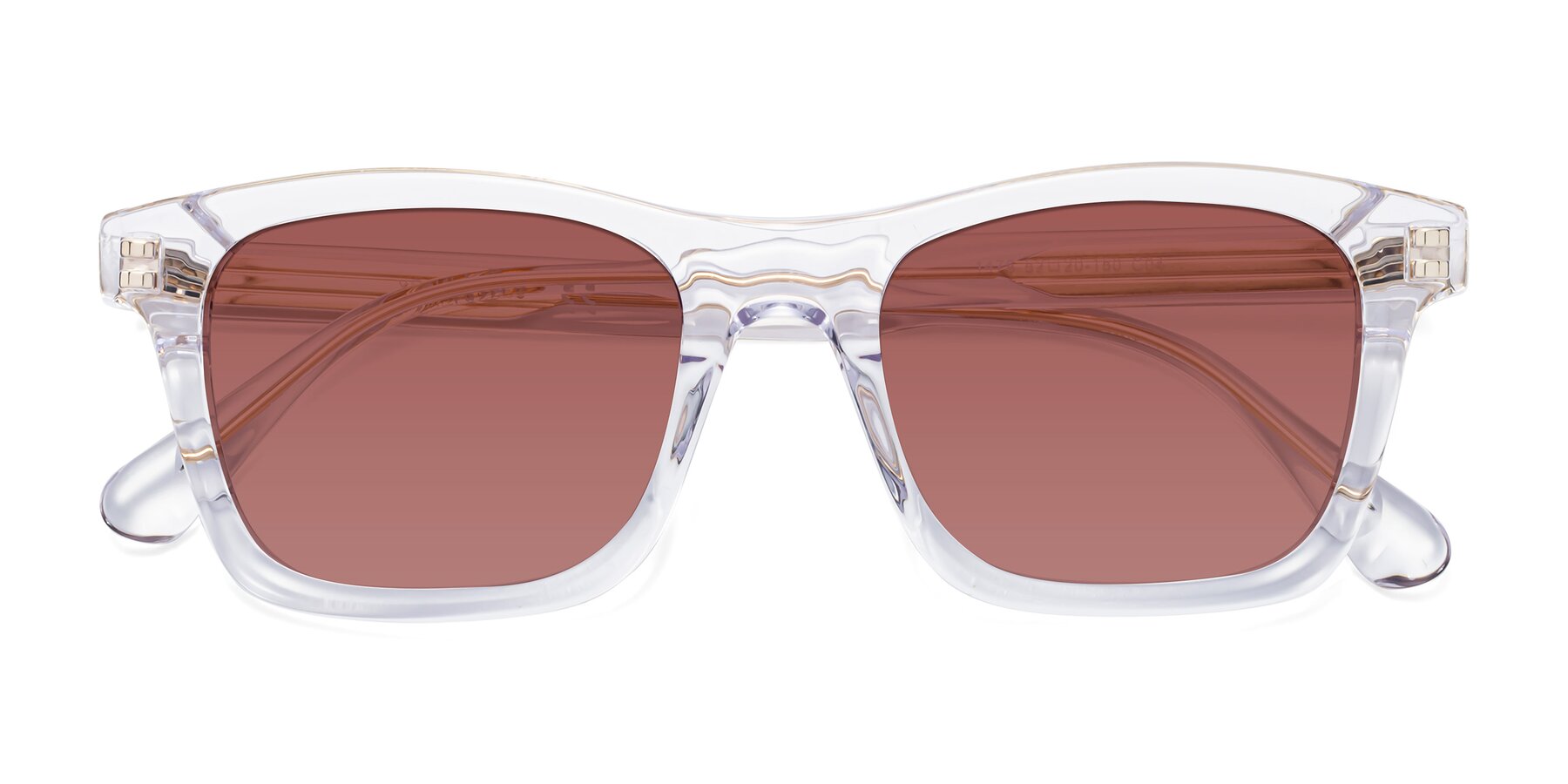 Folded Front of 1475 in Clear with Garnet Tinted Lenses