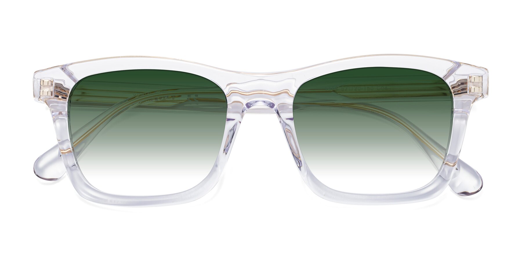 Folded Front of 1475 in Clear with Green Gradient Lenses