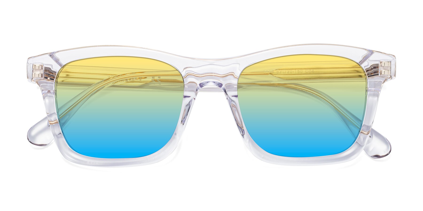 Folded Front of 1475 in Clear with Yellow / Blue Gradient Lenses