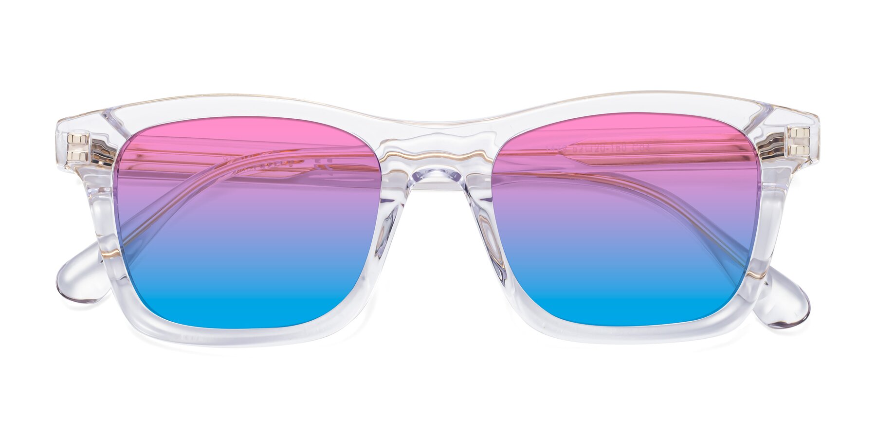 Folded Front of 1475 in Clear with Pink / Blue Gradient Lenses