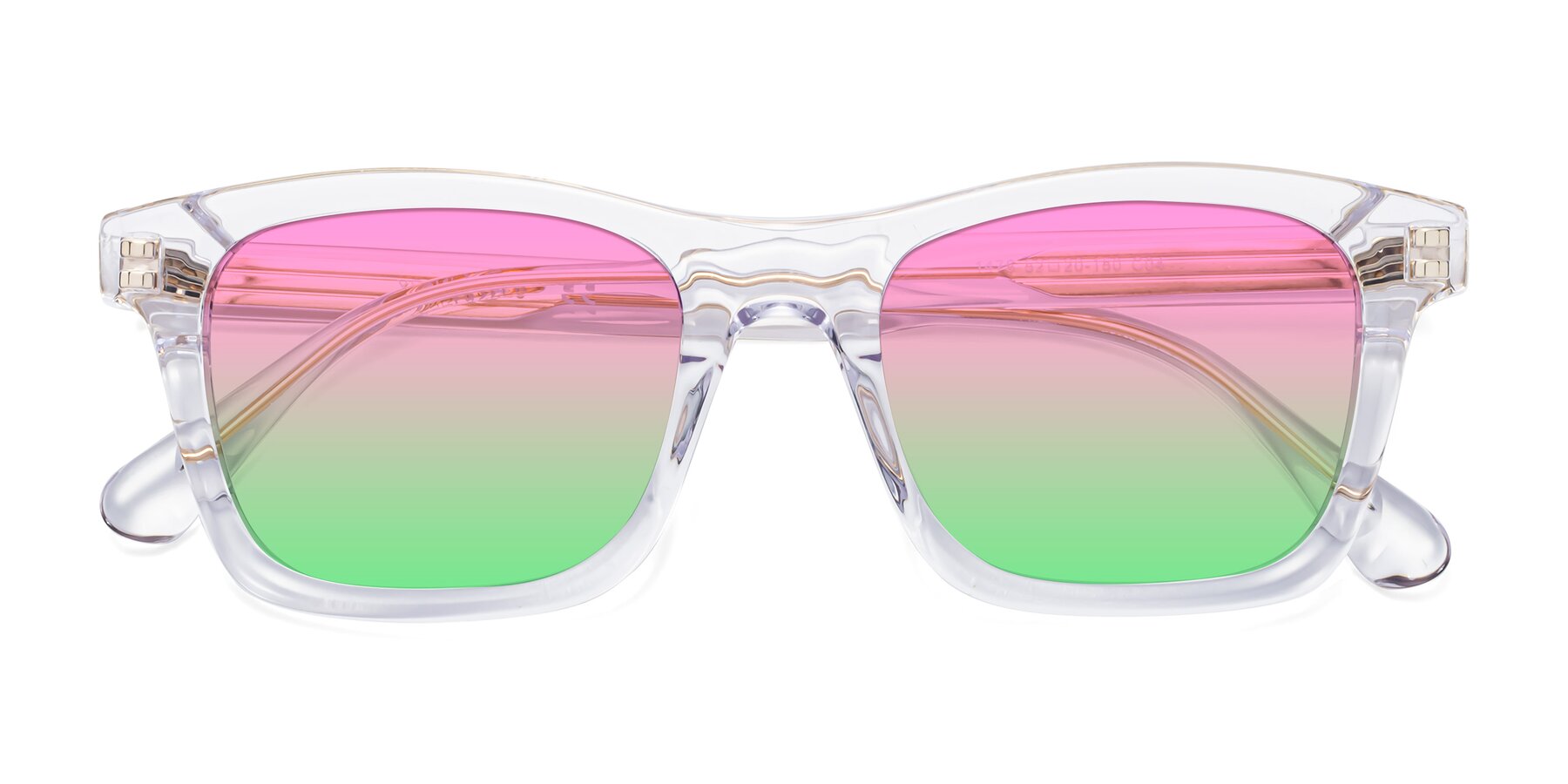 Folded Front of 1475 in Clear with Pink / Green Gradient Lenses