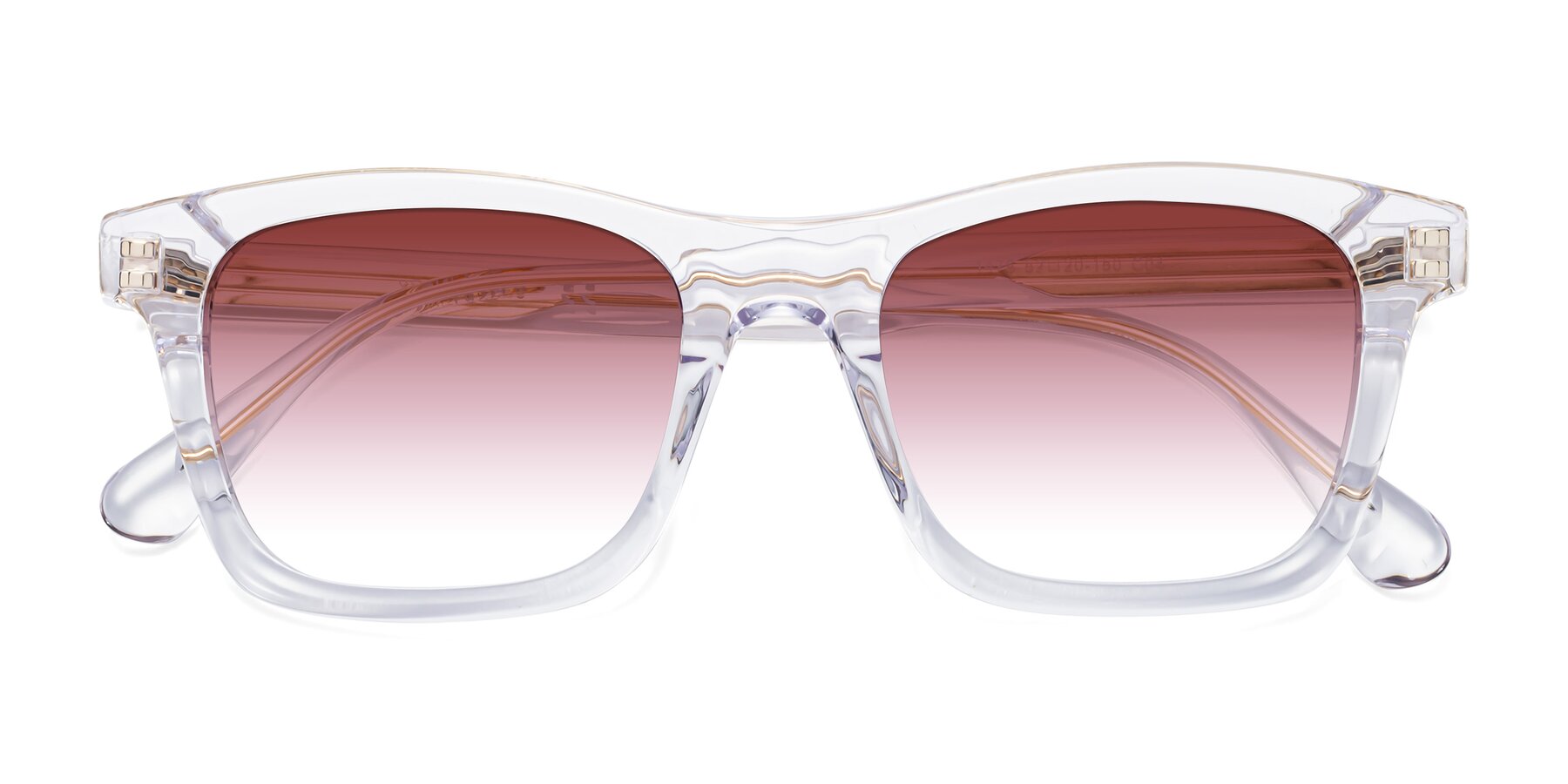 Folded Front of 1475 in Clear with Garnet Gradient Lenses