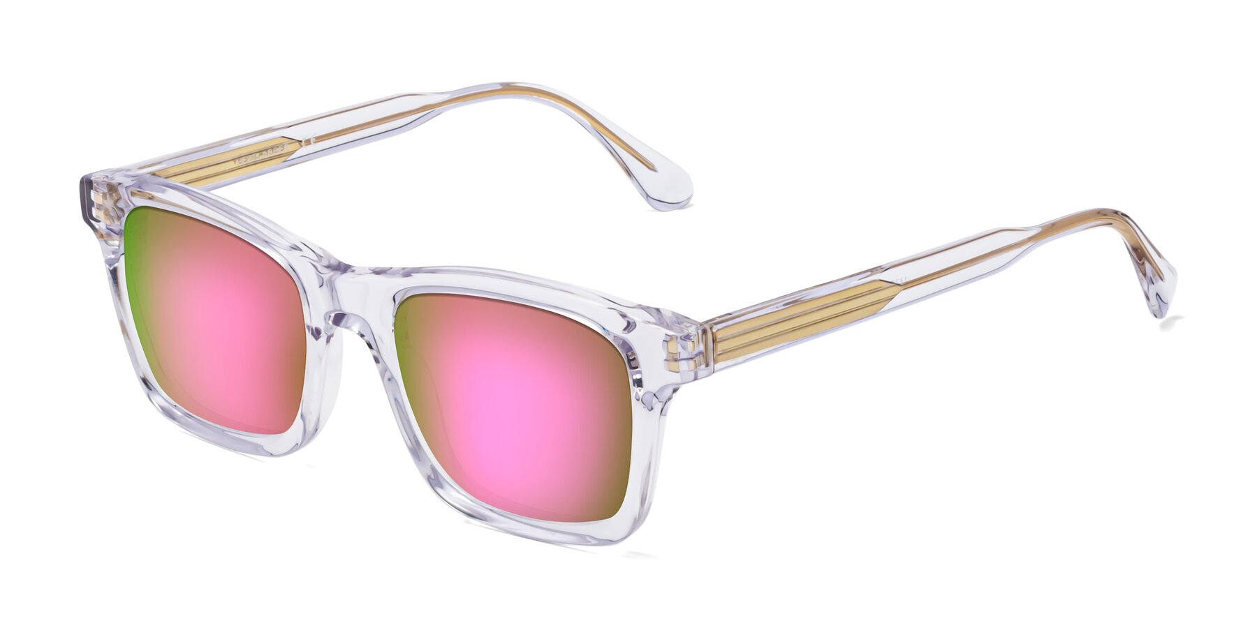 Angle of 1475 in Clear with Pink Mirrored Lenses