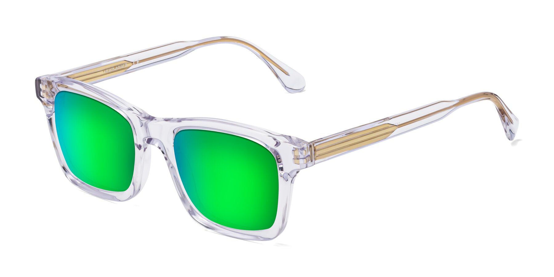 Angle of 1475 in Clear with Green Mirrored Lenses