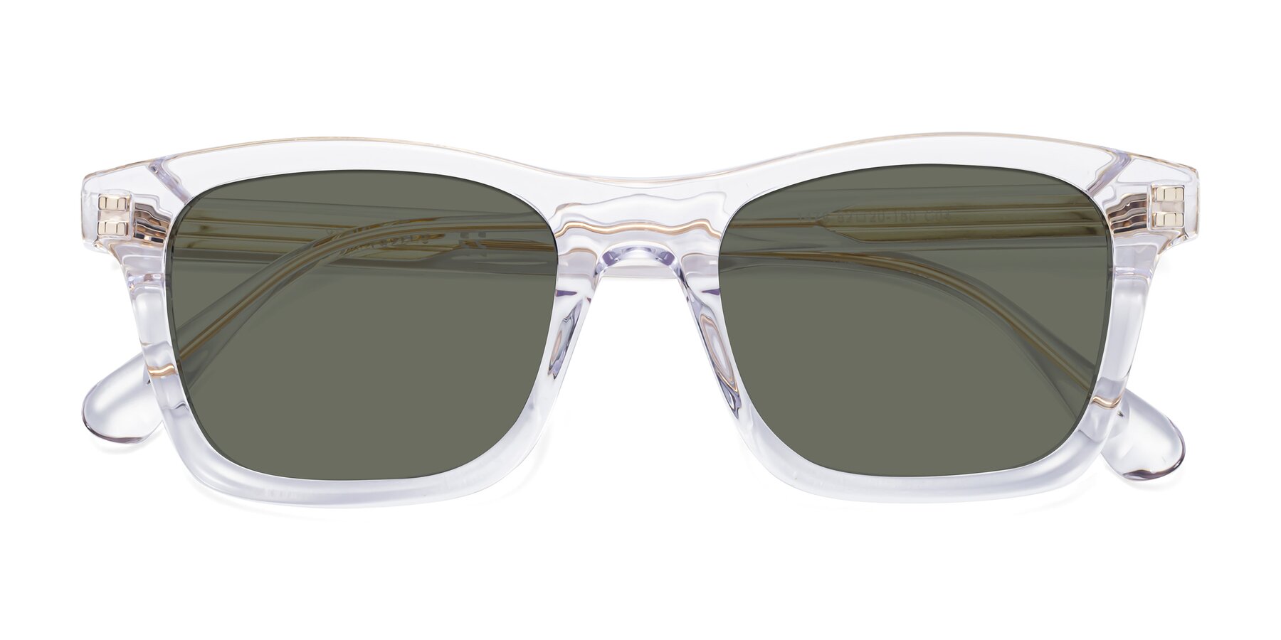 Folded Front of 1475 in Clear with Gray Polarized Lenses
