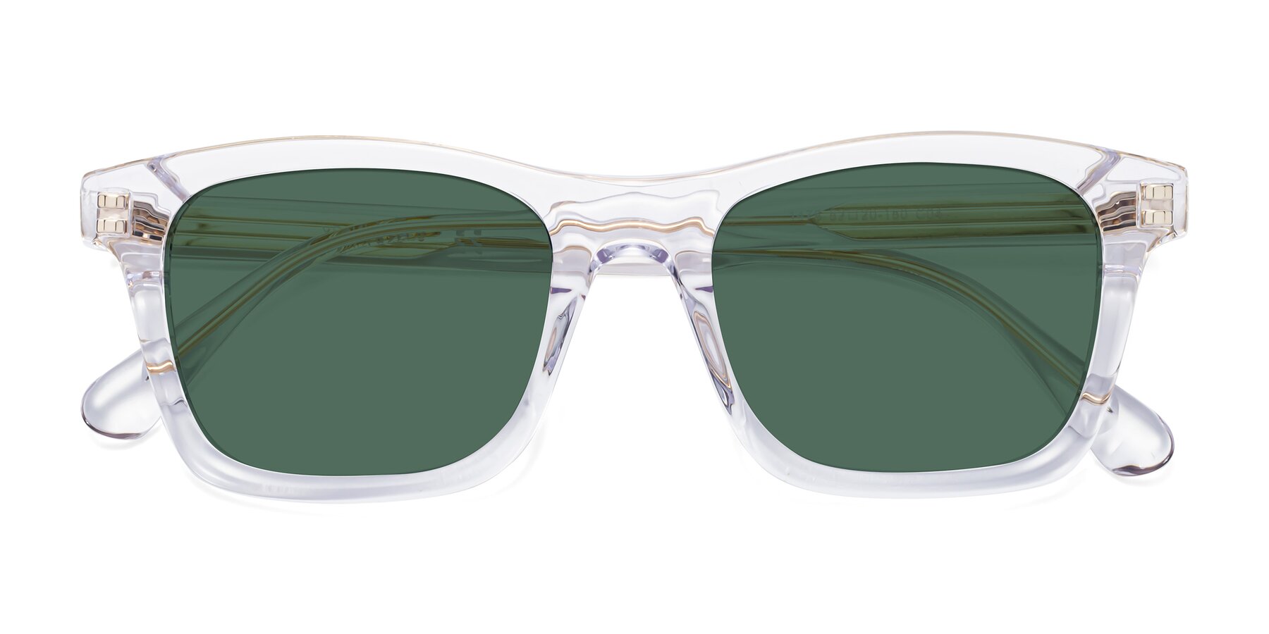 Folded Front of 1475 in Clear with Green Polarized Lenses