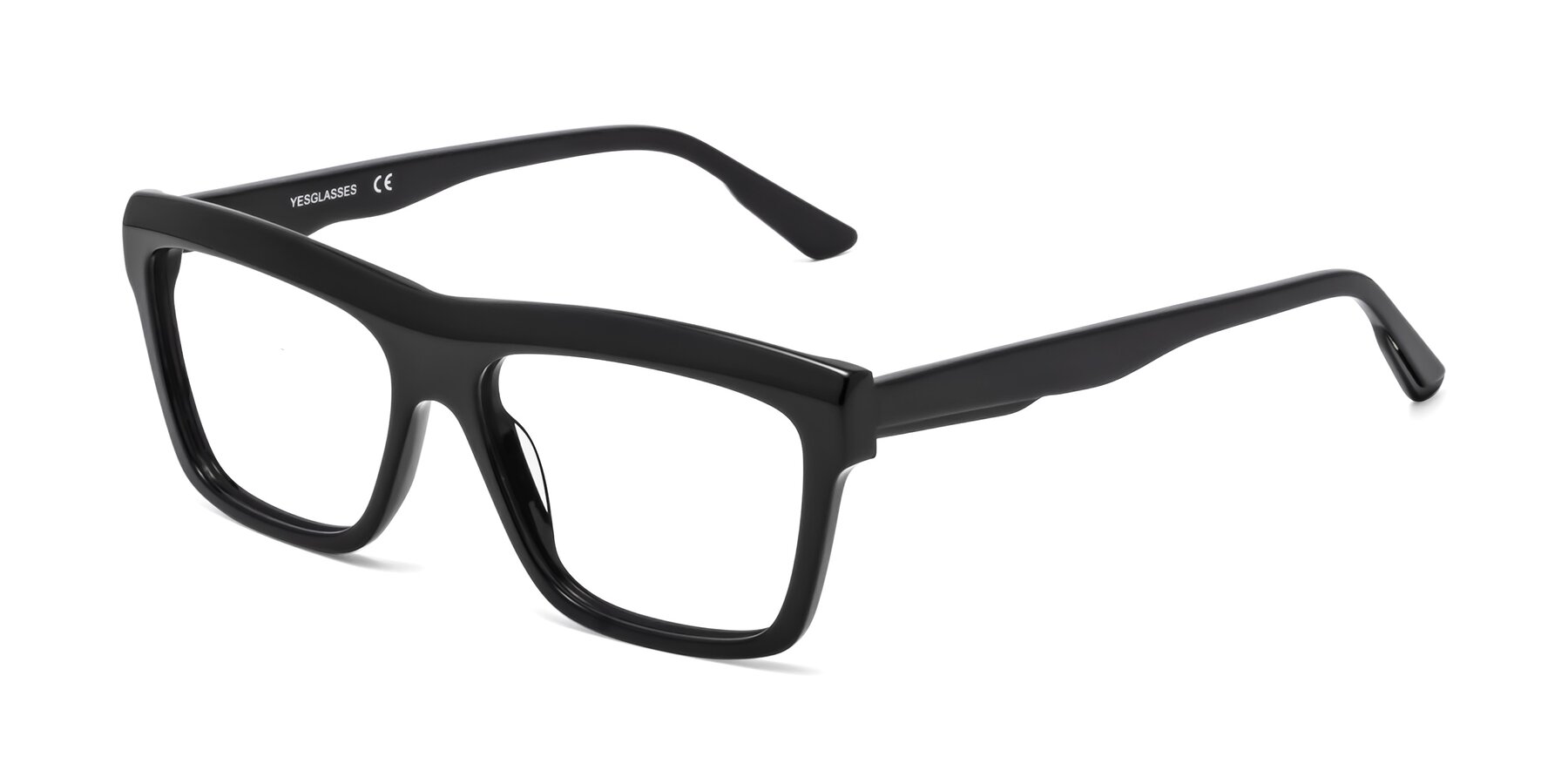 Angle of 1481 in Black with Clear Blue Light Blocking Lenses