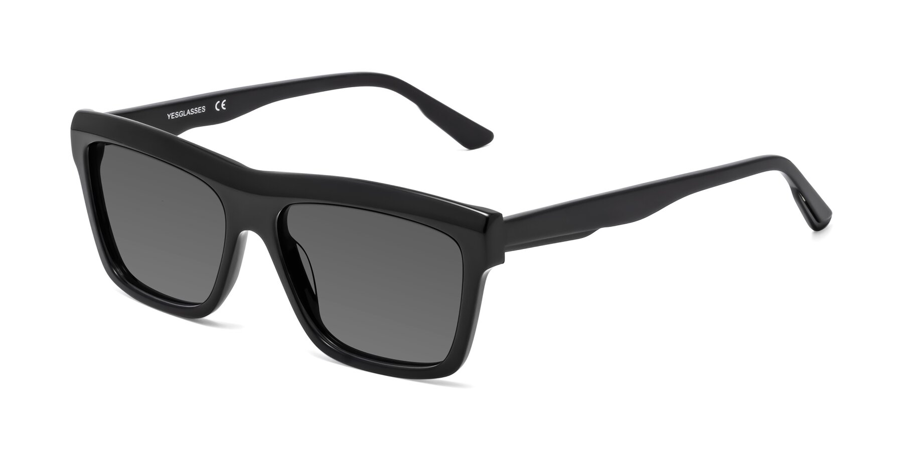 Angle of 1481 in Black with Medium Gray Tinted Lenses
