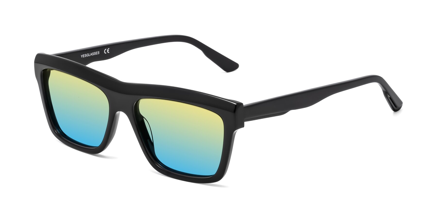 Angle of 1481 in Black with Yellow / Blue Gradient Lenses