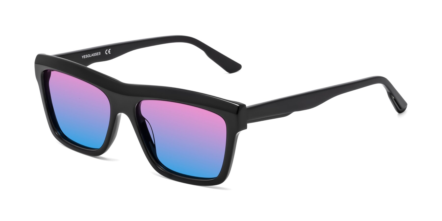 Angle of 1481 in Black with Pink / Blue Gradient Lenses