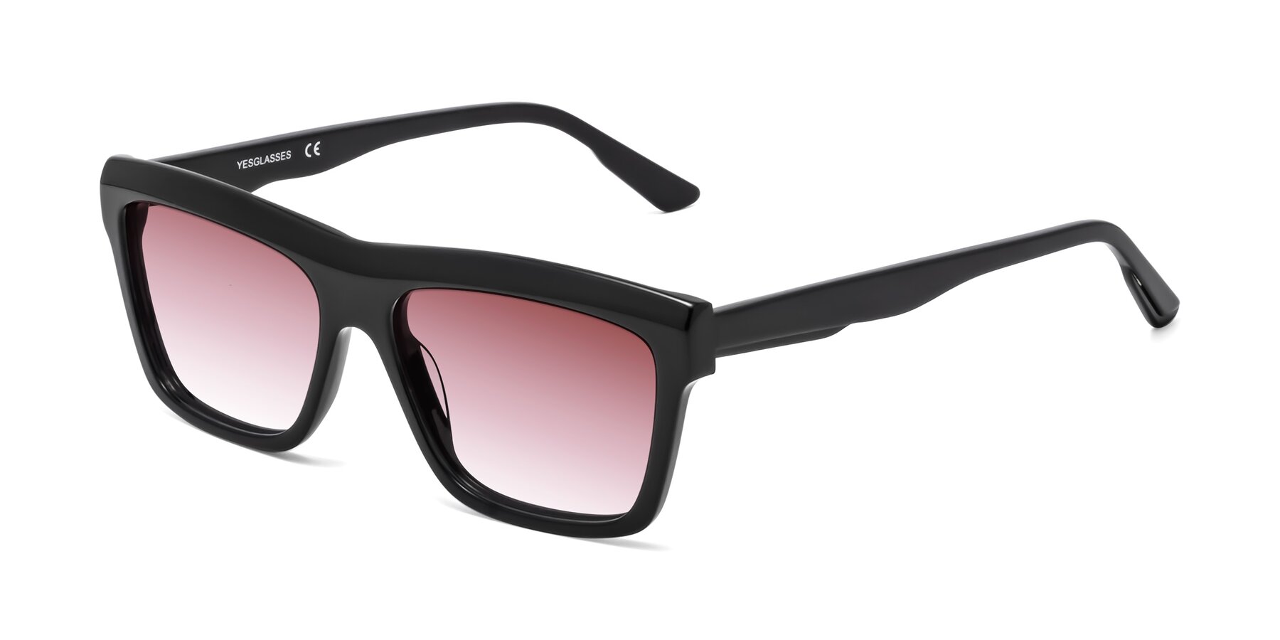 Angle of 1481 in Black with Garnet Gradient Lenses