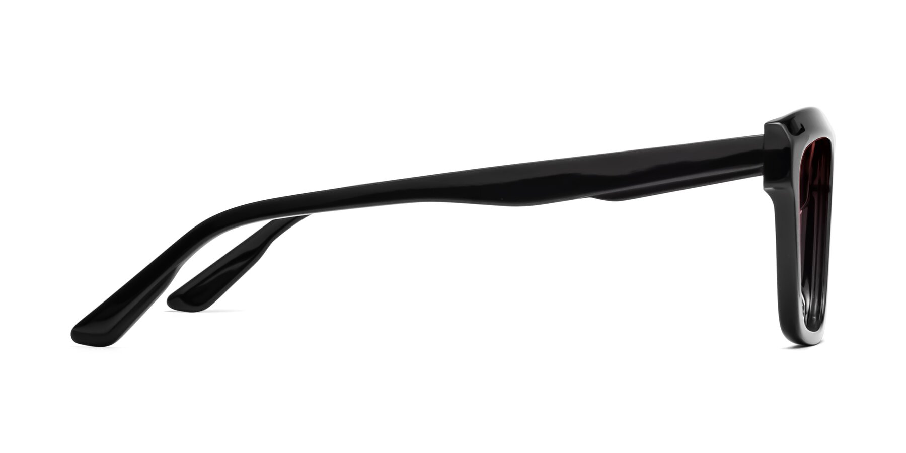 Side of 1481 in Black with Garnet Gradient Lenses