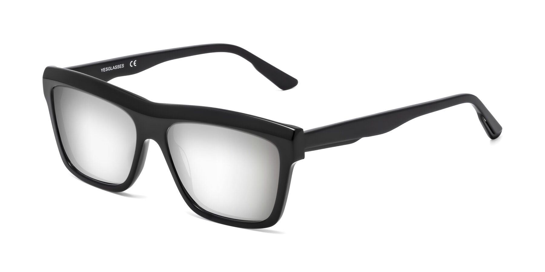 Angle of 1481 in Black with Silver Mirrored Lenses