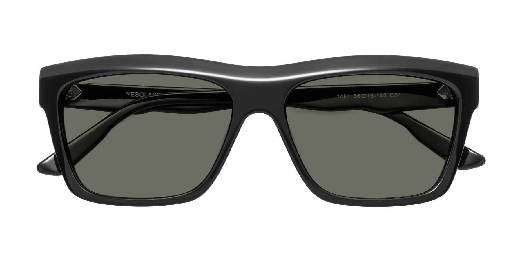 Folded Front of 1481 in Black with Gray Polarized Lenses