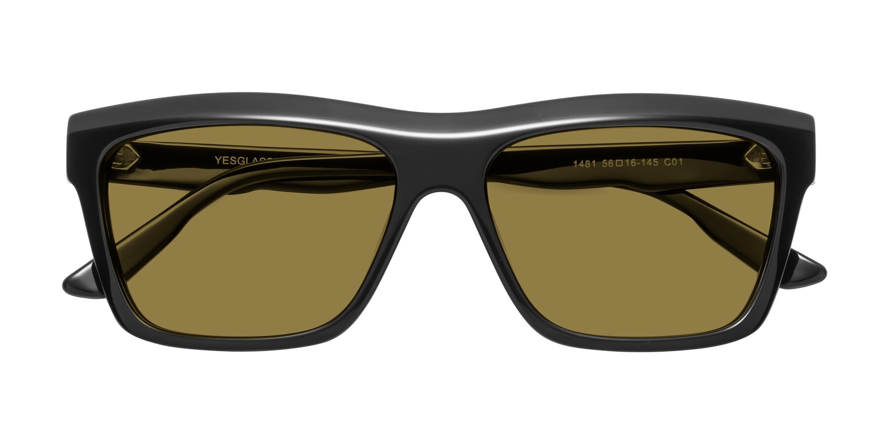 Folded Front of 1481 in Black with Brown Polarized Lenses