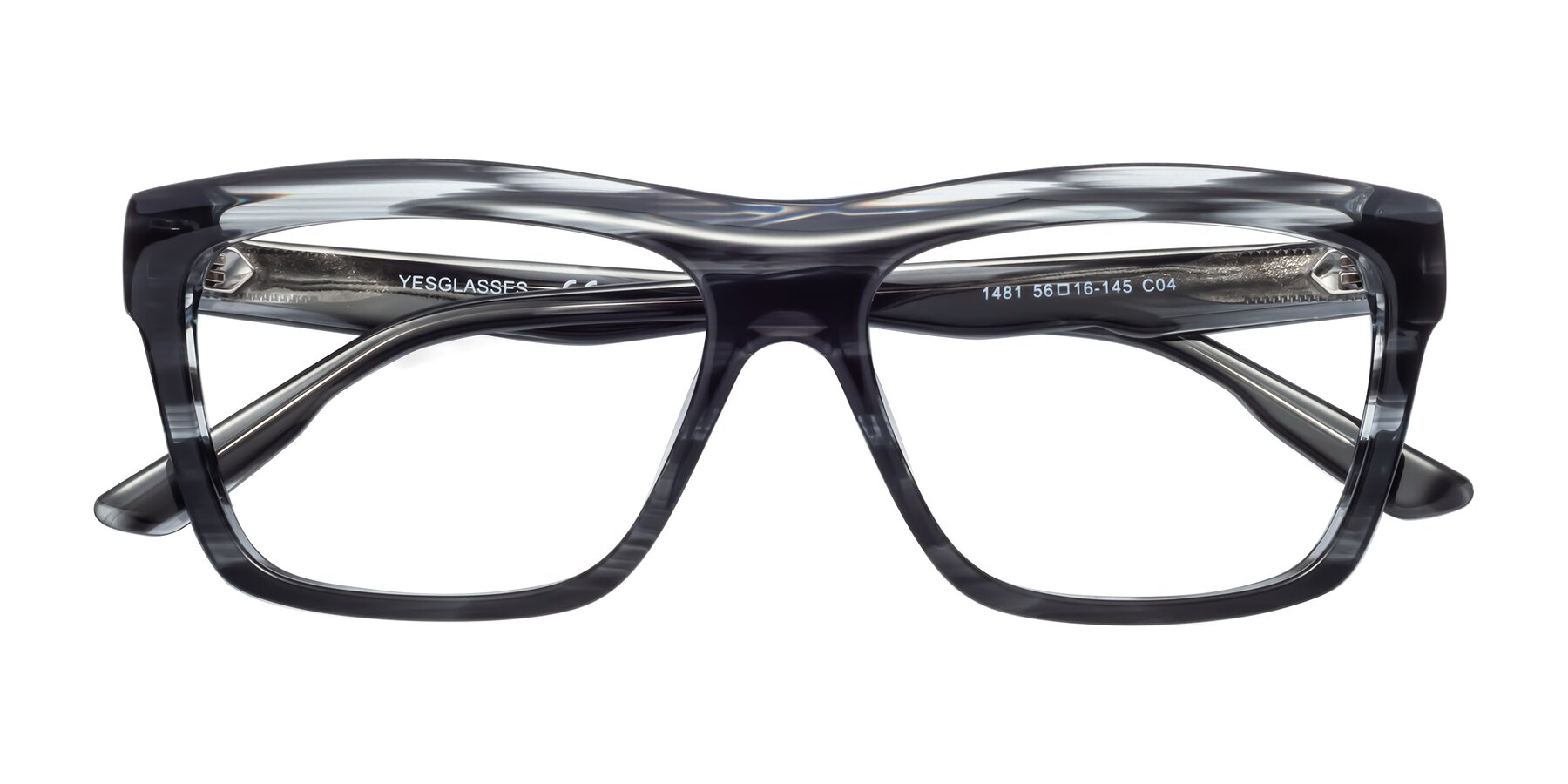 Folded Front of 1481 in Stripe with Clear Blue Light Blocking Lenses