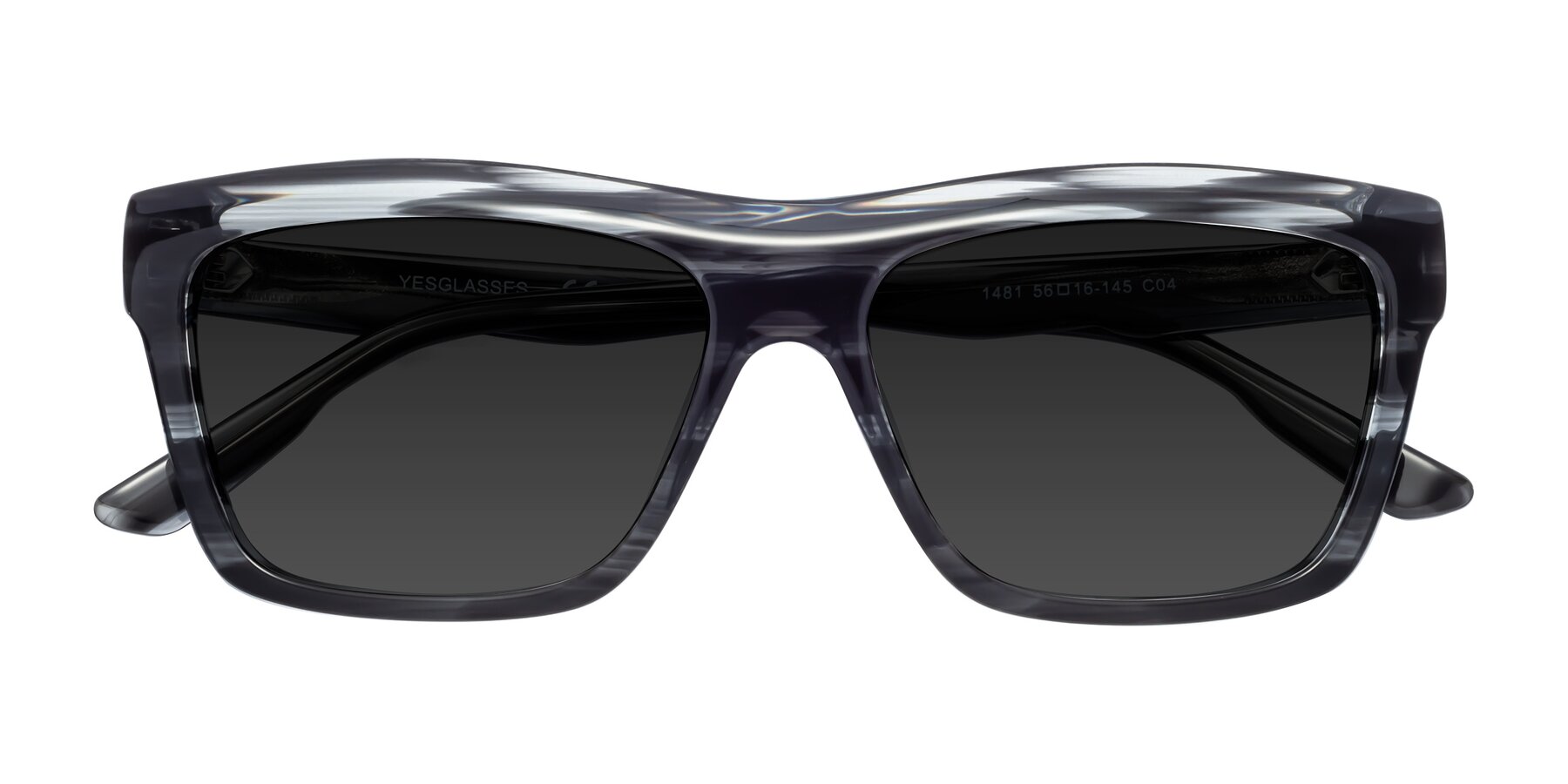 Folded Front of 1481 in Stripe with Gray Polarized TAC Lenses