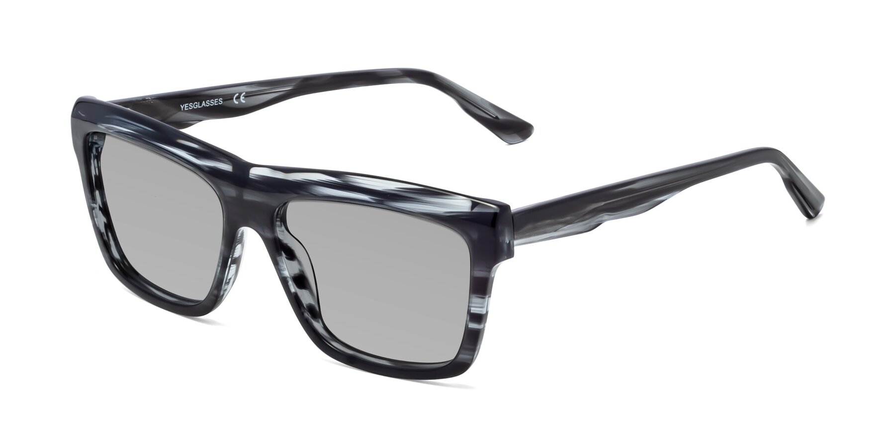 Angle of 1481 in Stripe with Light Gray Tinted Lenses