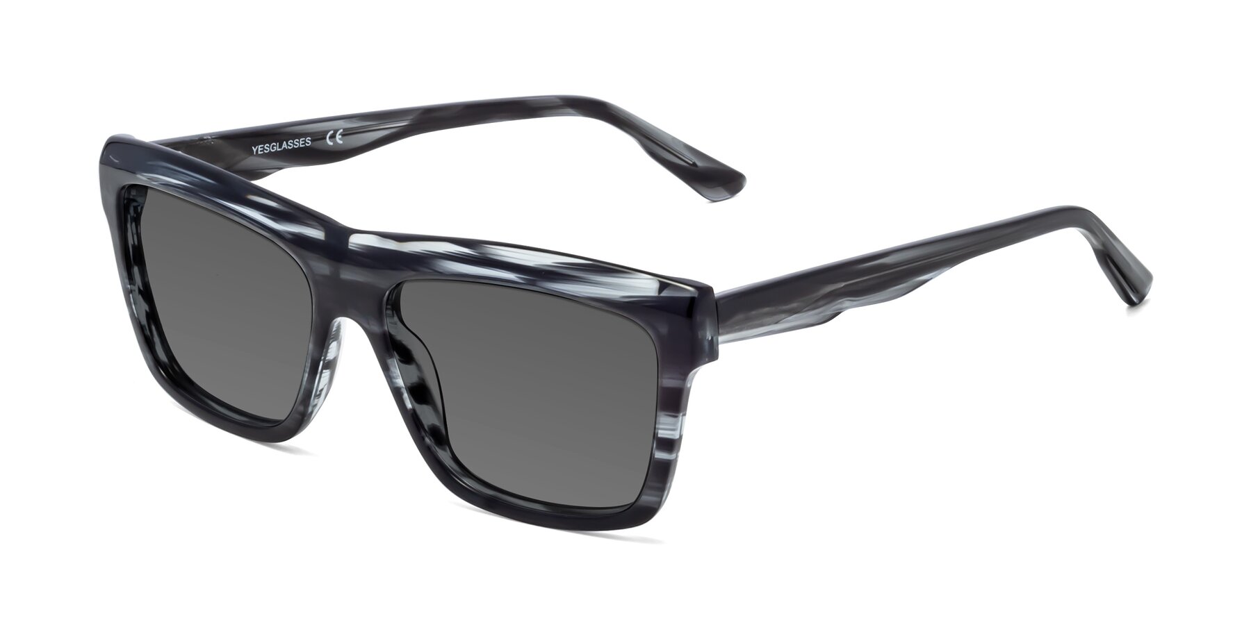 Angle of 1481 in Stripe with Medium Gray Tinted Lenses