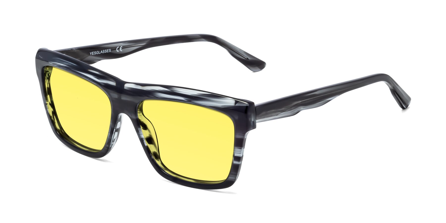 Angle of 1481 in Stripe with Medium Yellow Tinted Lenses