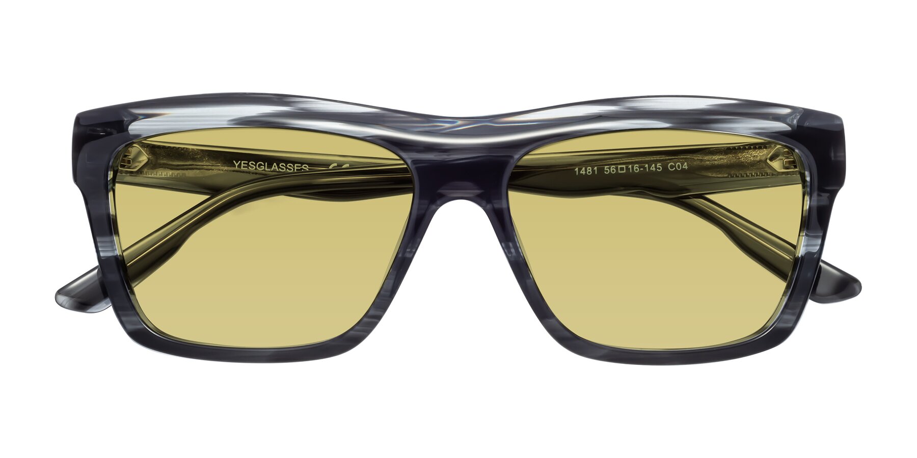 Folded Front of 1481 in Stripe with Medium Champagne Tinted Lenses