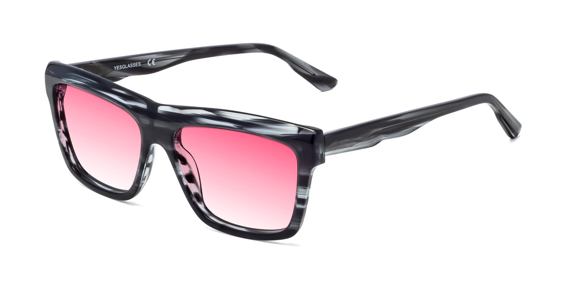 Angle of 1481 in Stripe with Pink Gradient Lenses
