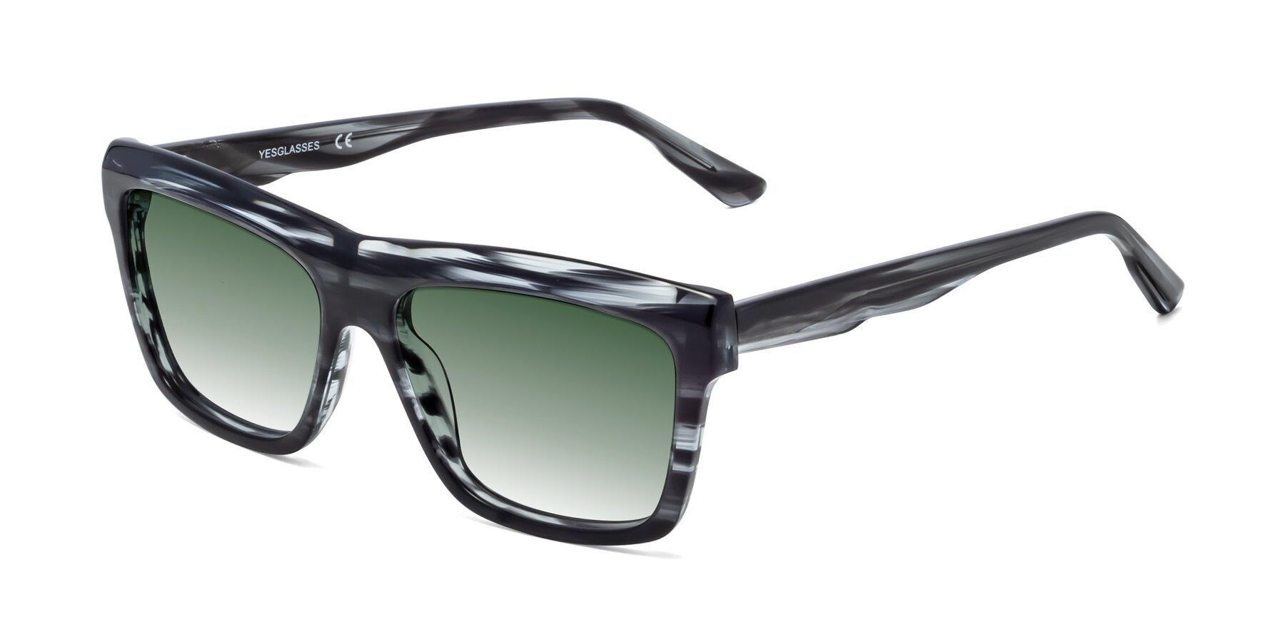 Angle of 1481 in Stripe with Green Gradient Lenses
