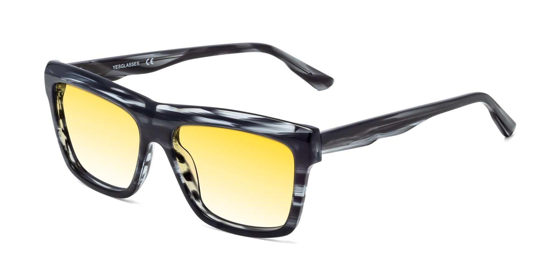 Angle of 1481 in Gray Striped with Yellow Gradient Lenses