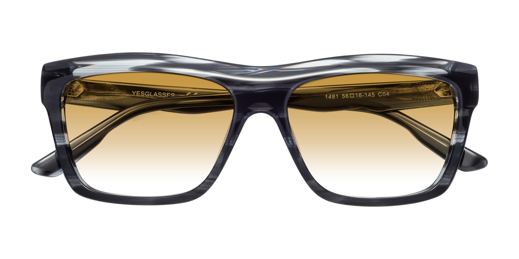 Folded Front of 1481 in Stripe with Champagne Gradient Lenses